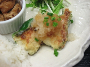 ピーマンの豆腐詰め